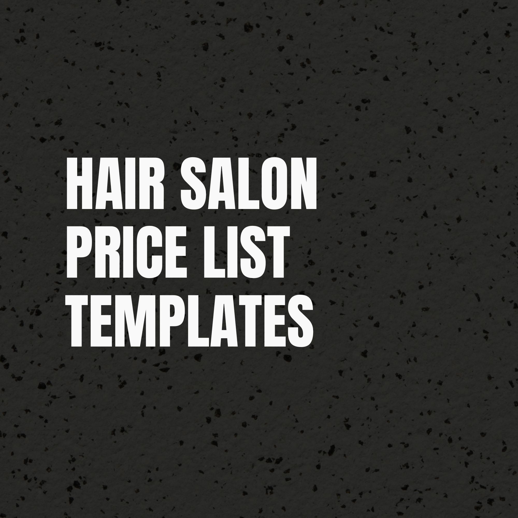 Hair Salon Price List Templates