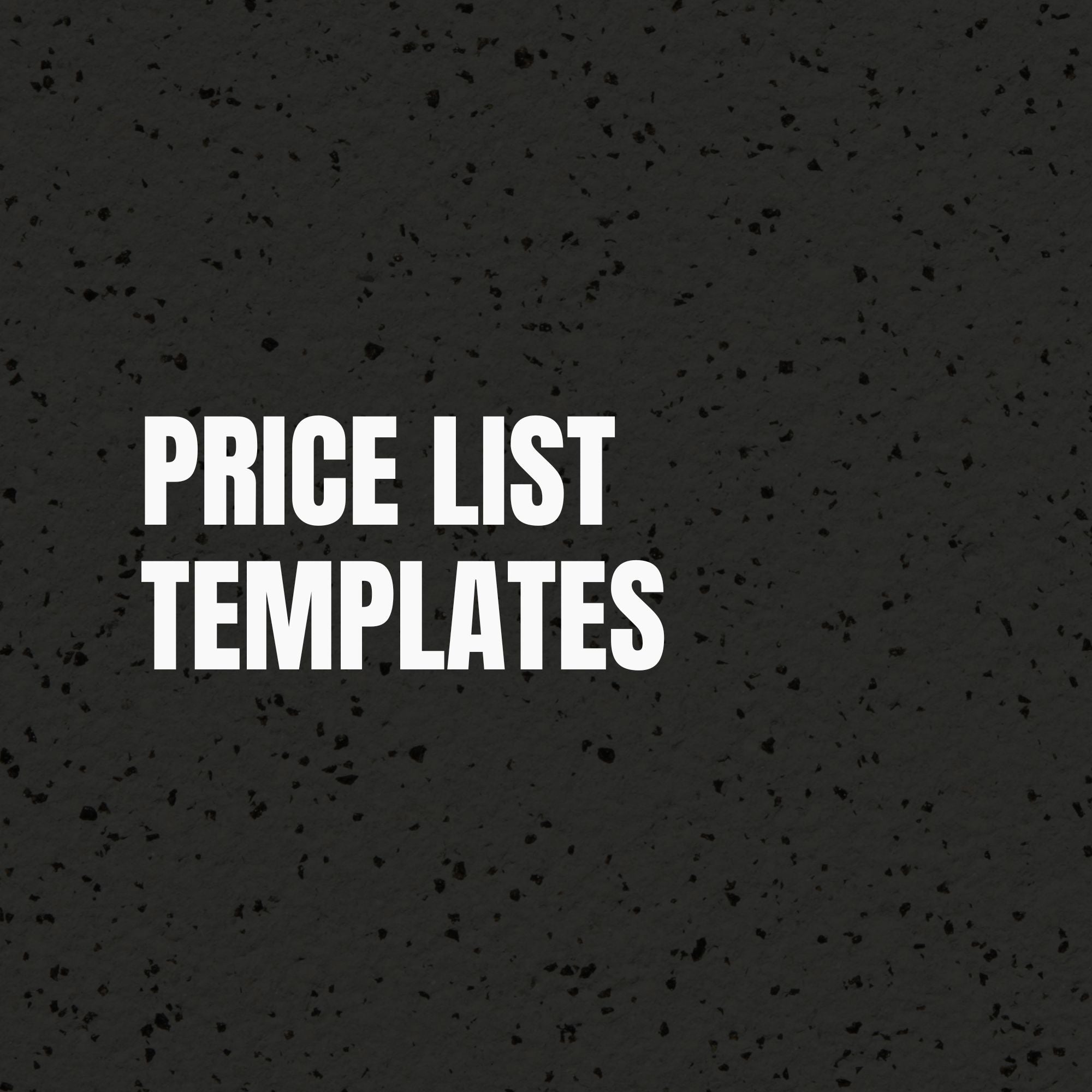 Price List Templates