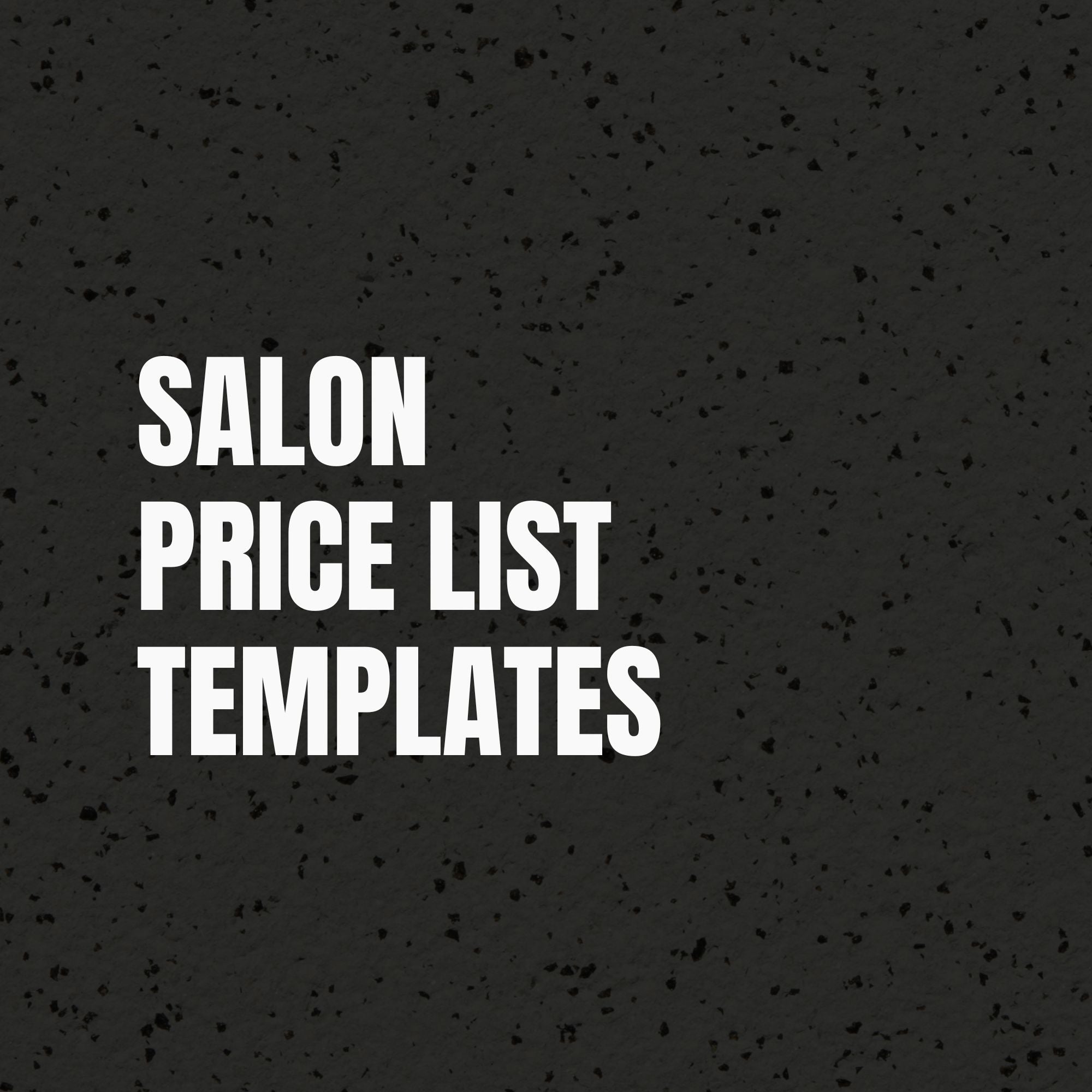 Salon Price List Templates