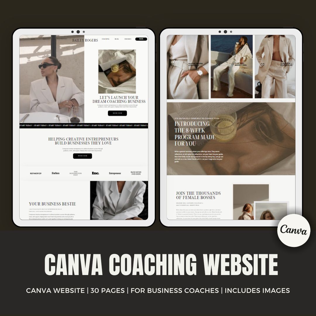 Canva Website Template – Sales Page Design for Virtual Assistants, Coaches, and Social Media Managers.