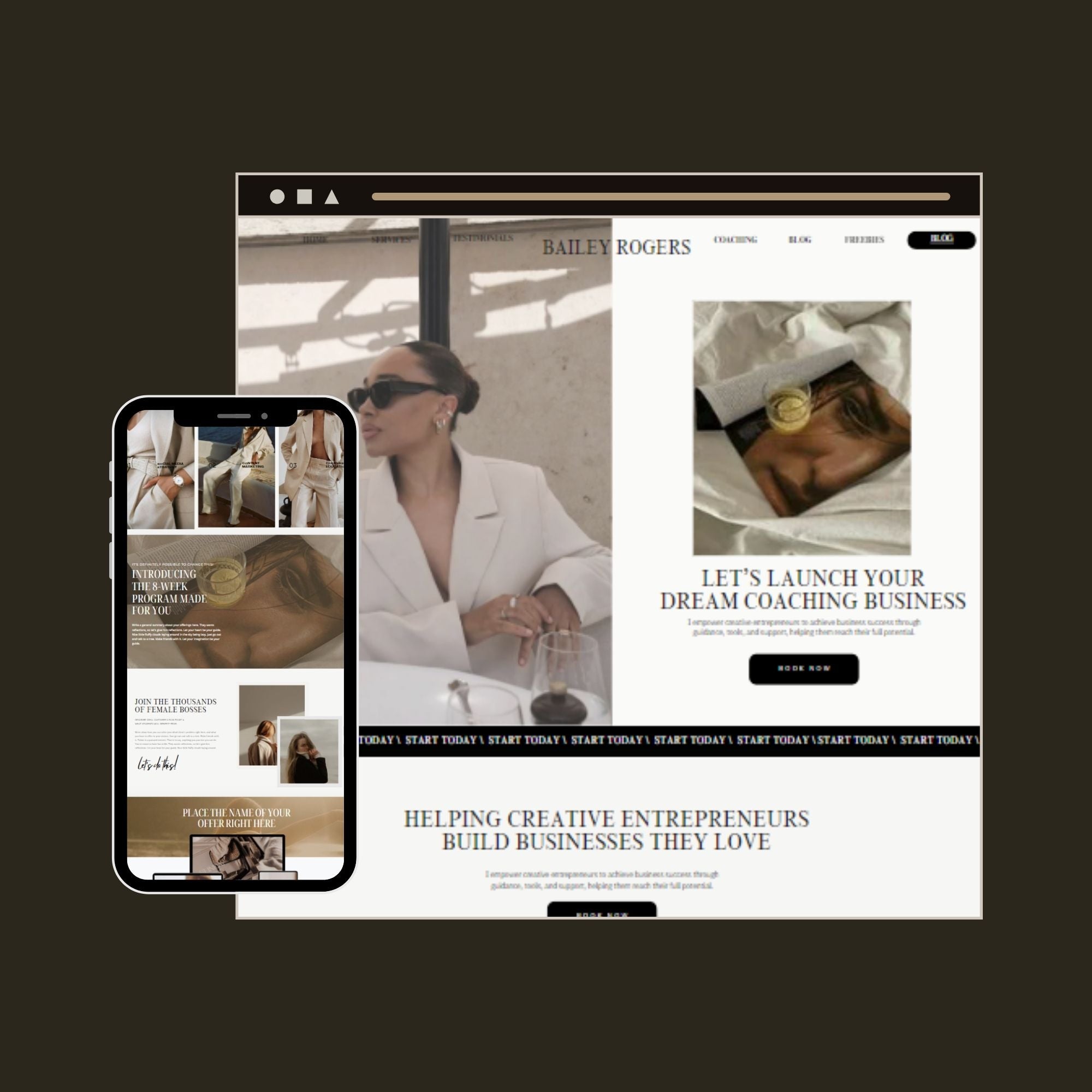 One-Page Website Template – Coaching, Therapy, and Business Landing Page Canva Website.