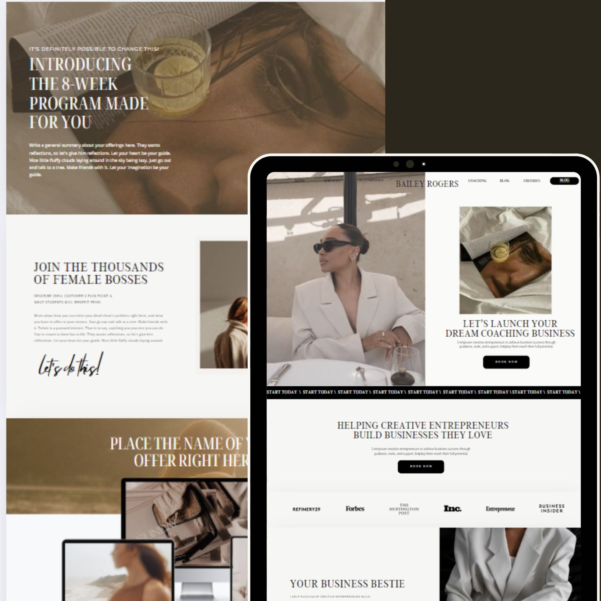 One-Page Website Template – Coaching, Therapy, and Business Landing Page Canva Website.
