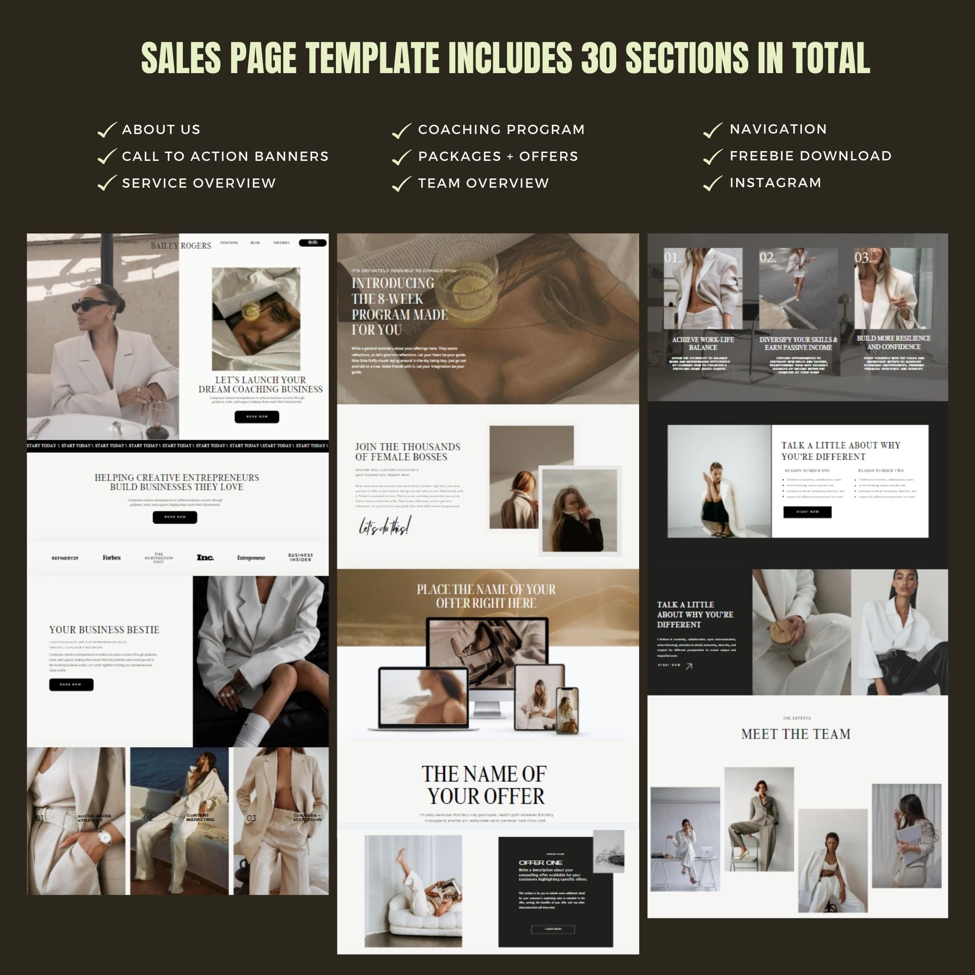 One-Page Website Template – Coaching, Therapy, and Business Landing Page Canva Website.