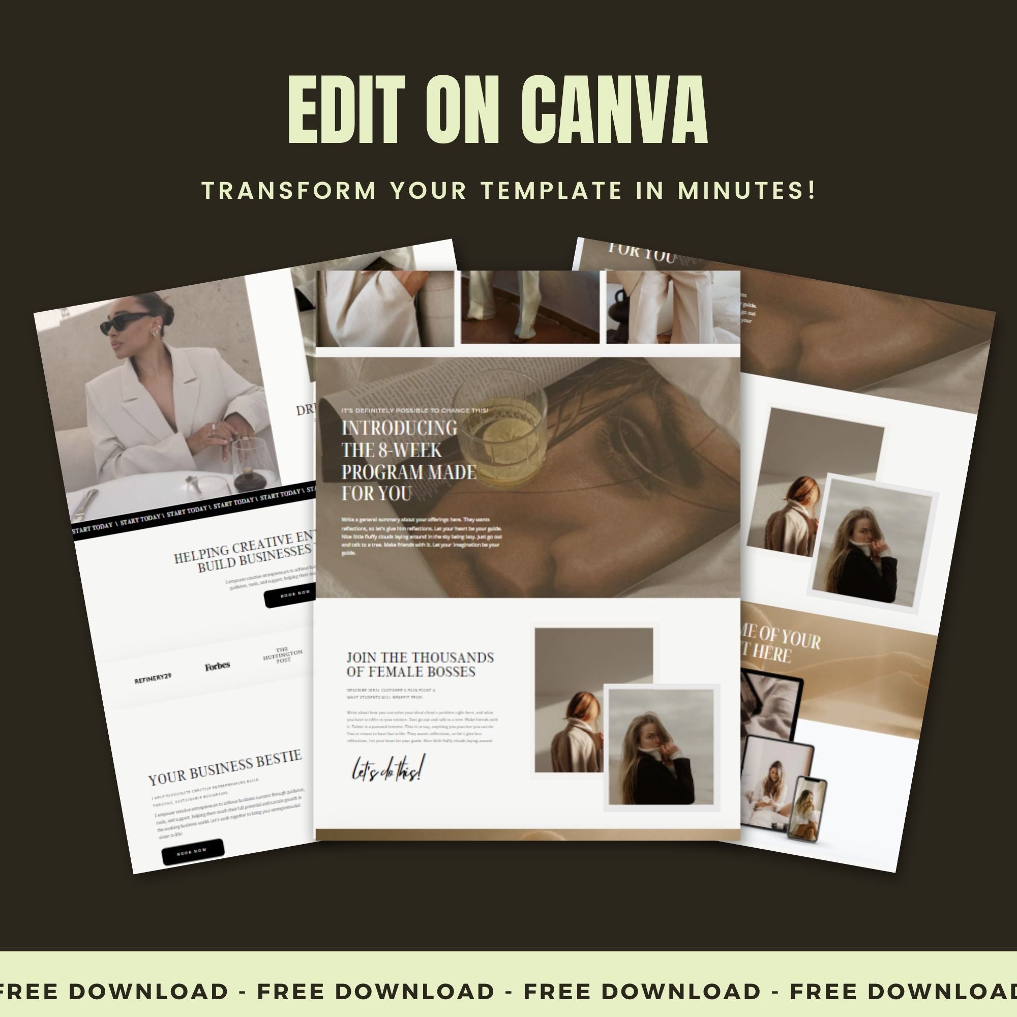 One-Page Website Template – Coaching, Therapy, and Business Landing Page Canva Website.