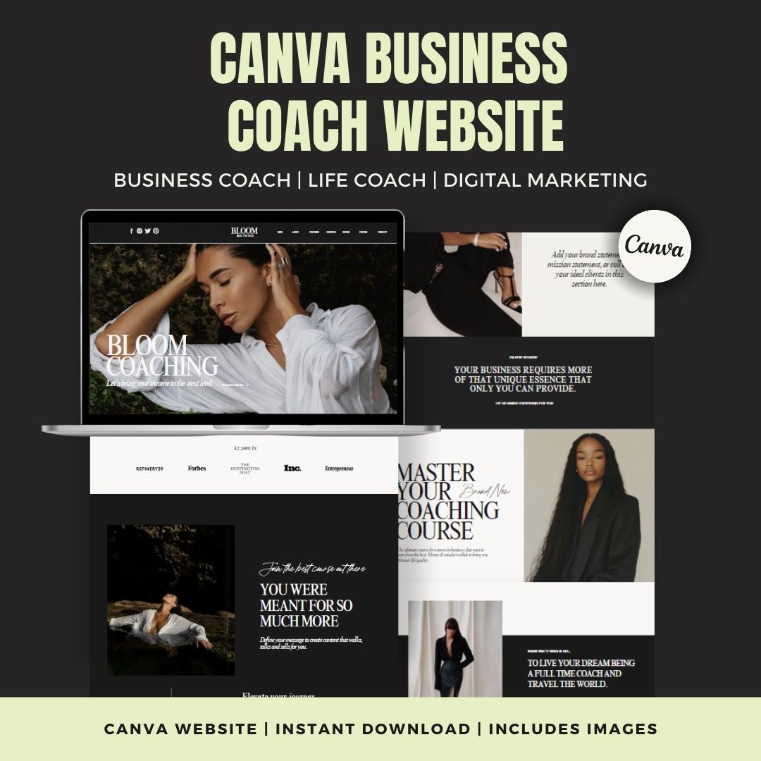 Business Coach Canva Website Template – Landing Page and One-Page Website Template.