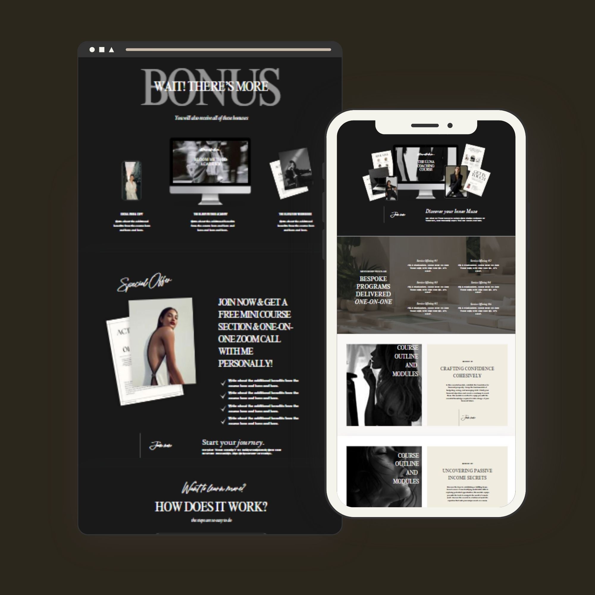 Social Media Manager Website Template - Canva Website Template and One Page Website Aesthetic Design.