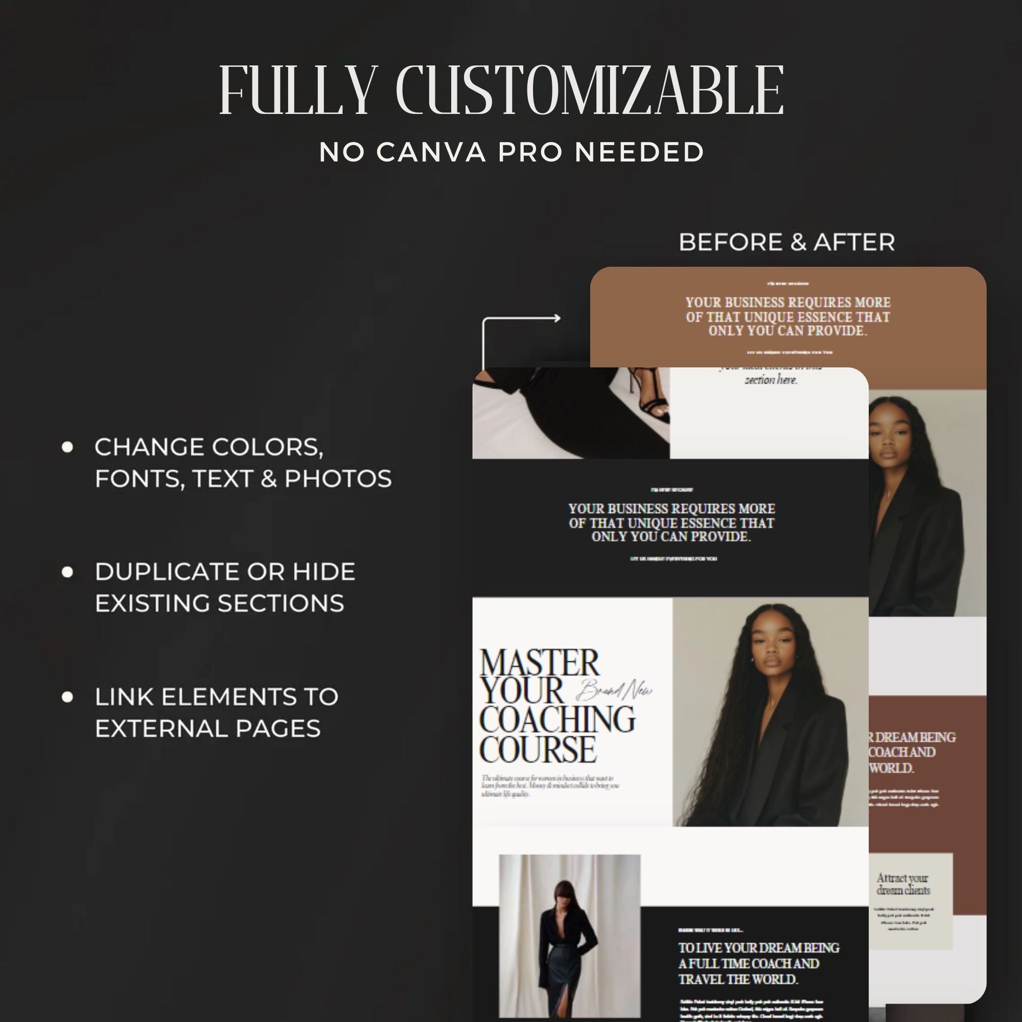 Social Media Manager Website Template - Canva Website Template and One Page Website Aesthetic Design.