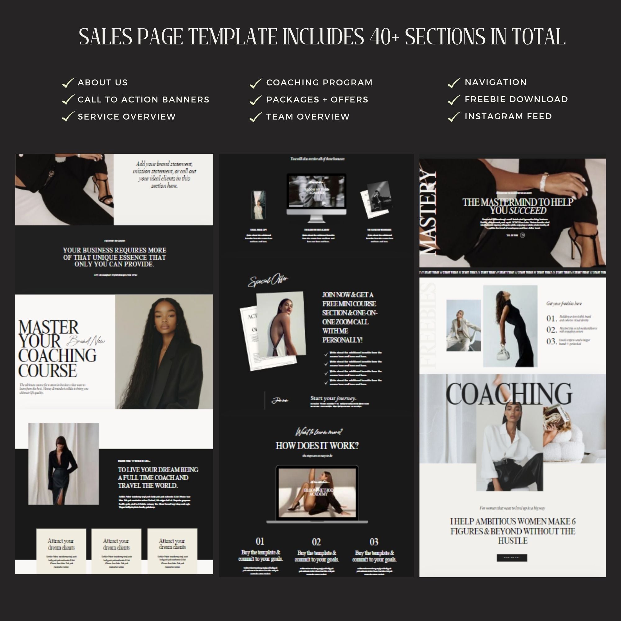 Social Media Manager Website Template - Canva Website Template and One Page Website Aesthetic Design.