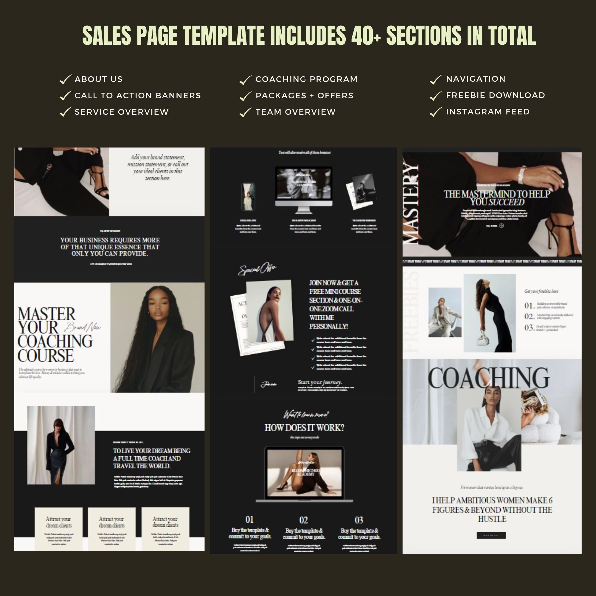 Coaching Canva Website Template – One-Page Coaching Website and Landing Page Design.