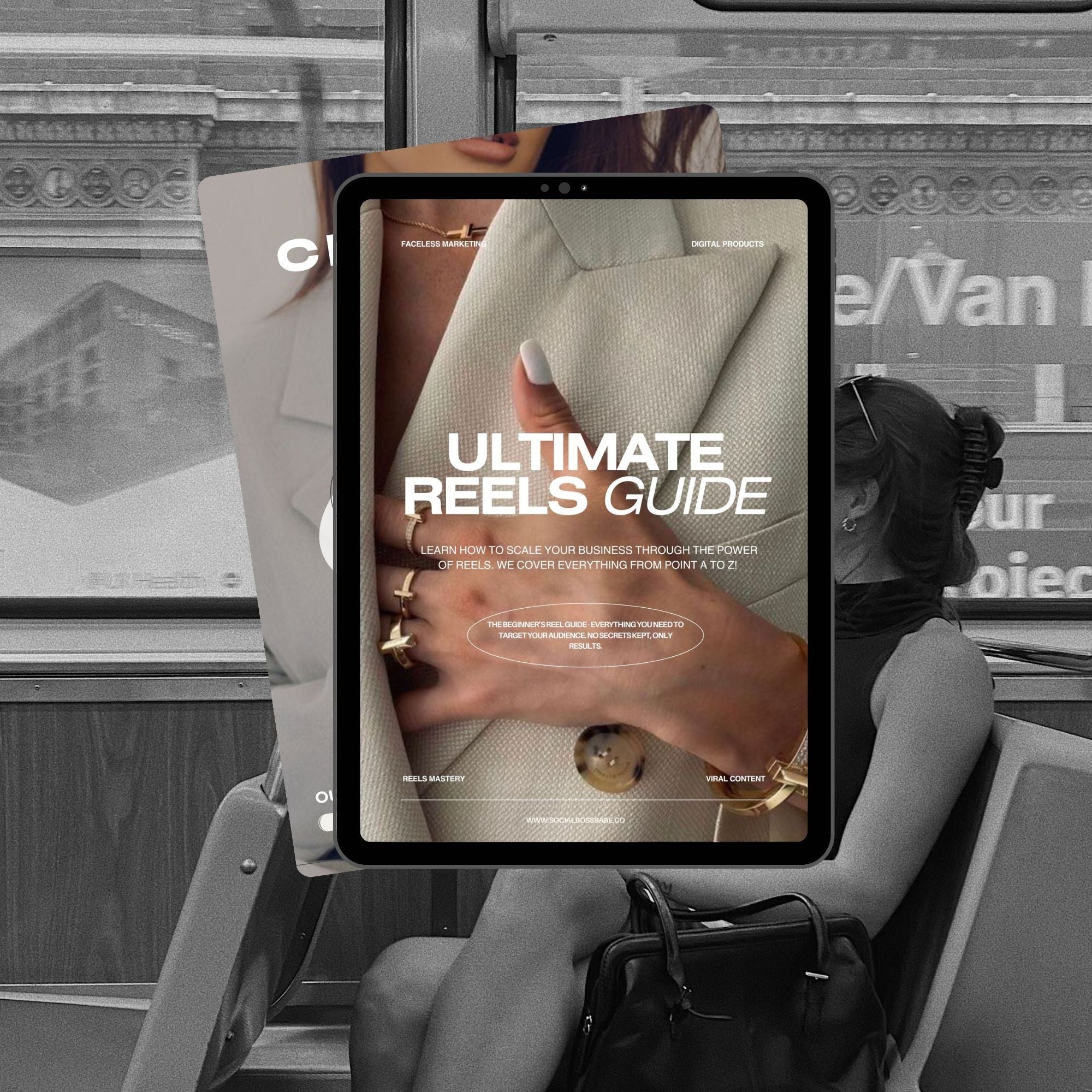 Digital marketing eBook bundle with Master Resell Rights (MRR), including Faceless Reels Guide, Ultimate Reels Guide, and Digital Marketing Playbook 4