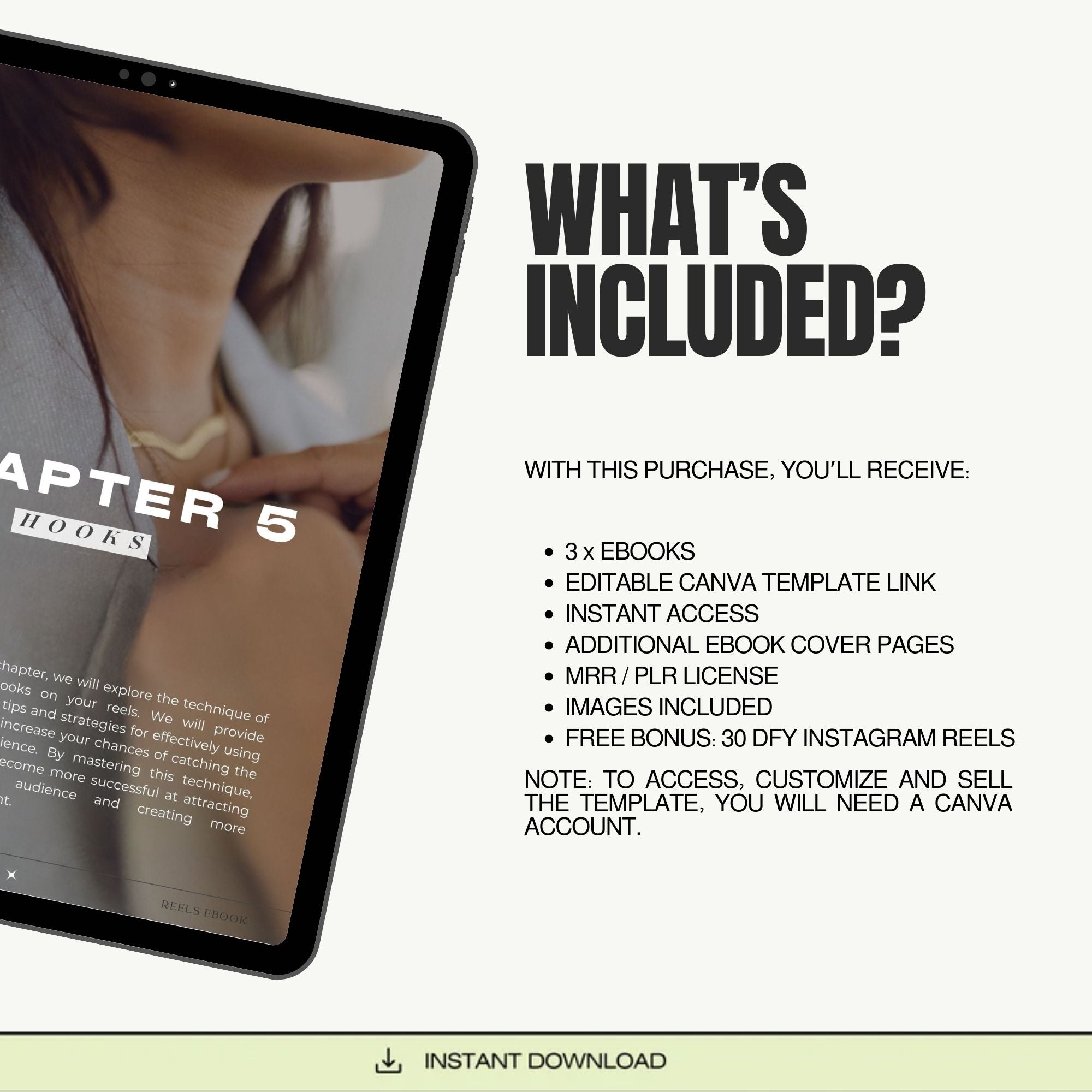 Digital marketing eBook bundle with Master Resell Rights (MRR), including Faceless Reels Guide, Ultimate Reels Guide, and Digital Marketing Playbook 5