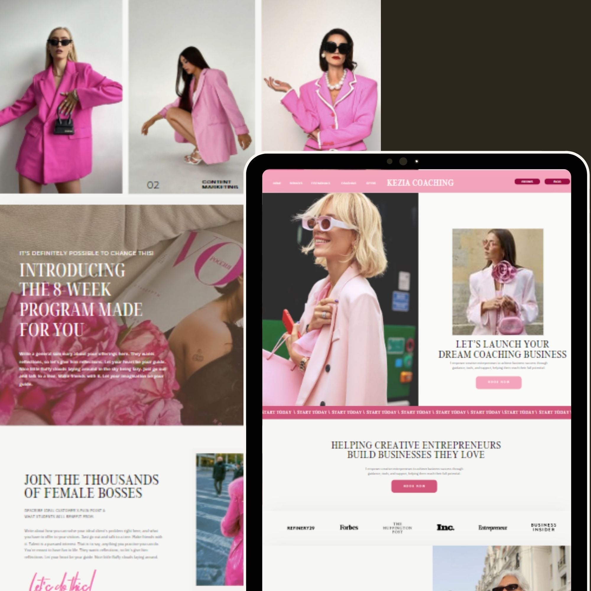 Sales Page Template – Editable Coaching & Course Landing Page Funnel Design, Pink & Minimalist.