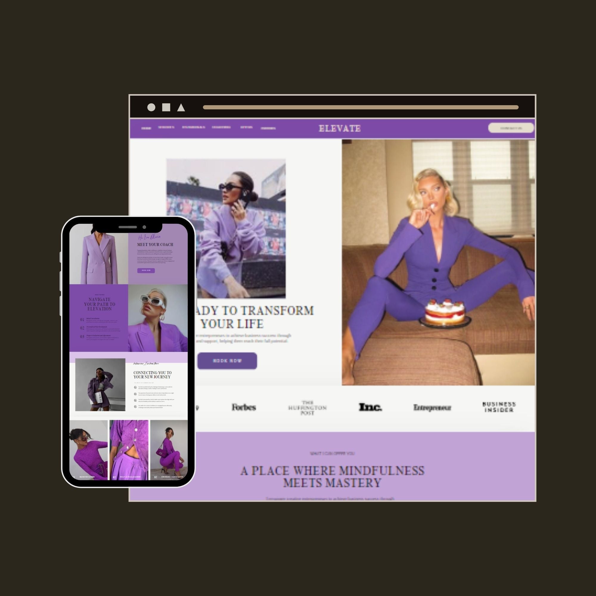 Life Coach Website Template for Canva – Coaching Business Landing Page & One-Page Website Template.