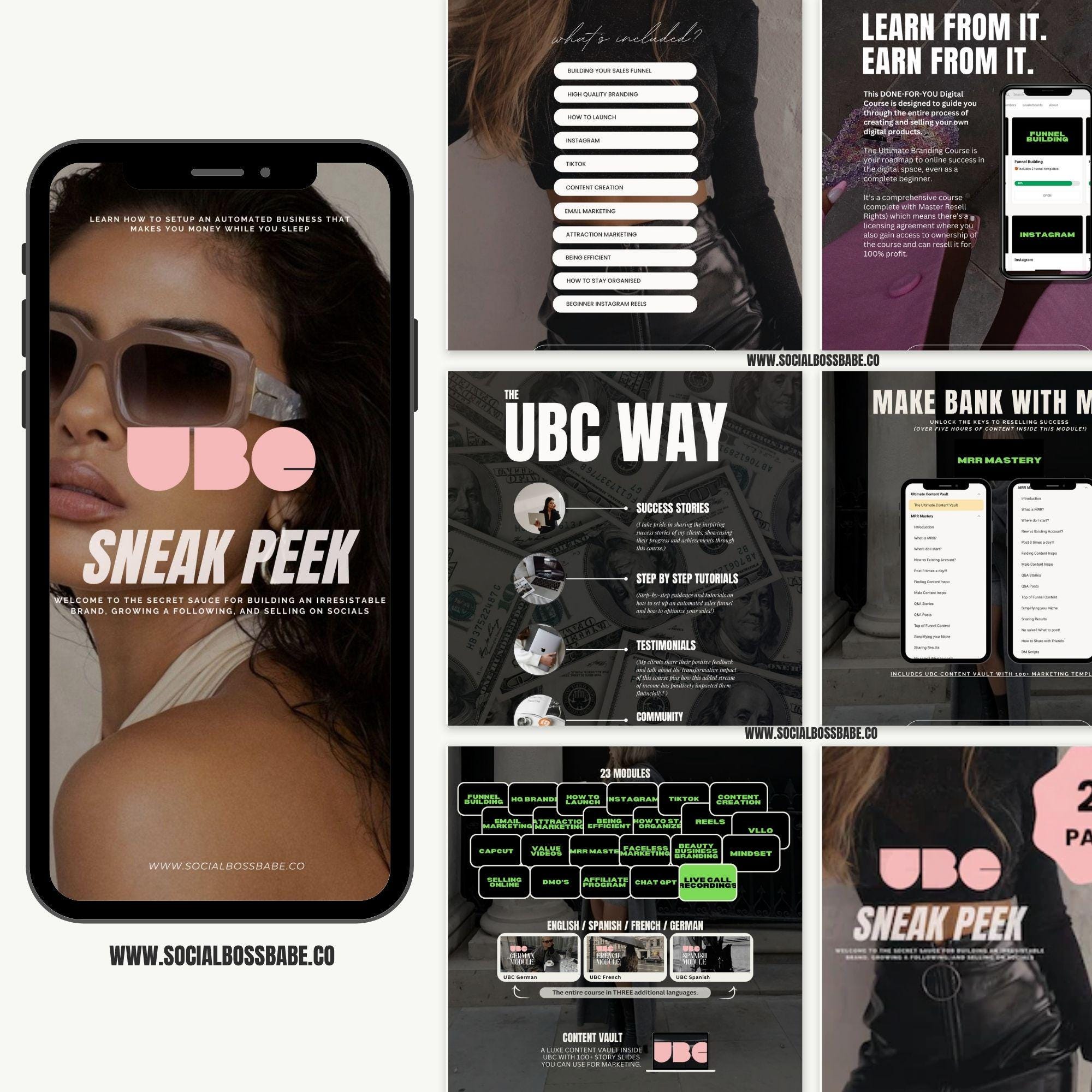 UBC Lead Magnet: Digital Marketing Guide with MRR & PLR – Aesthetic Pink Edition | Ultimate Branding Course Sneak Peek | 24-Page Done-For-You eBook.