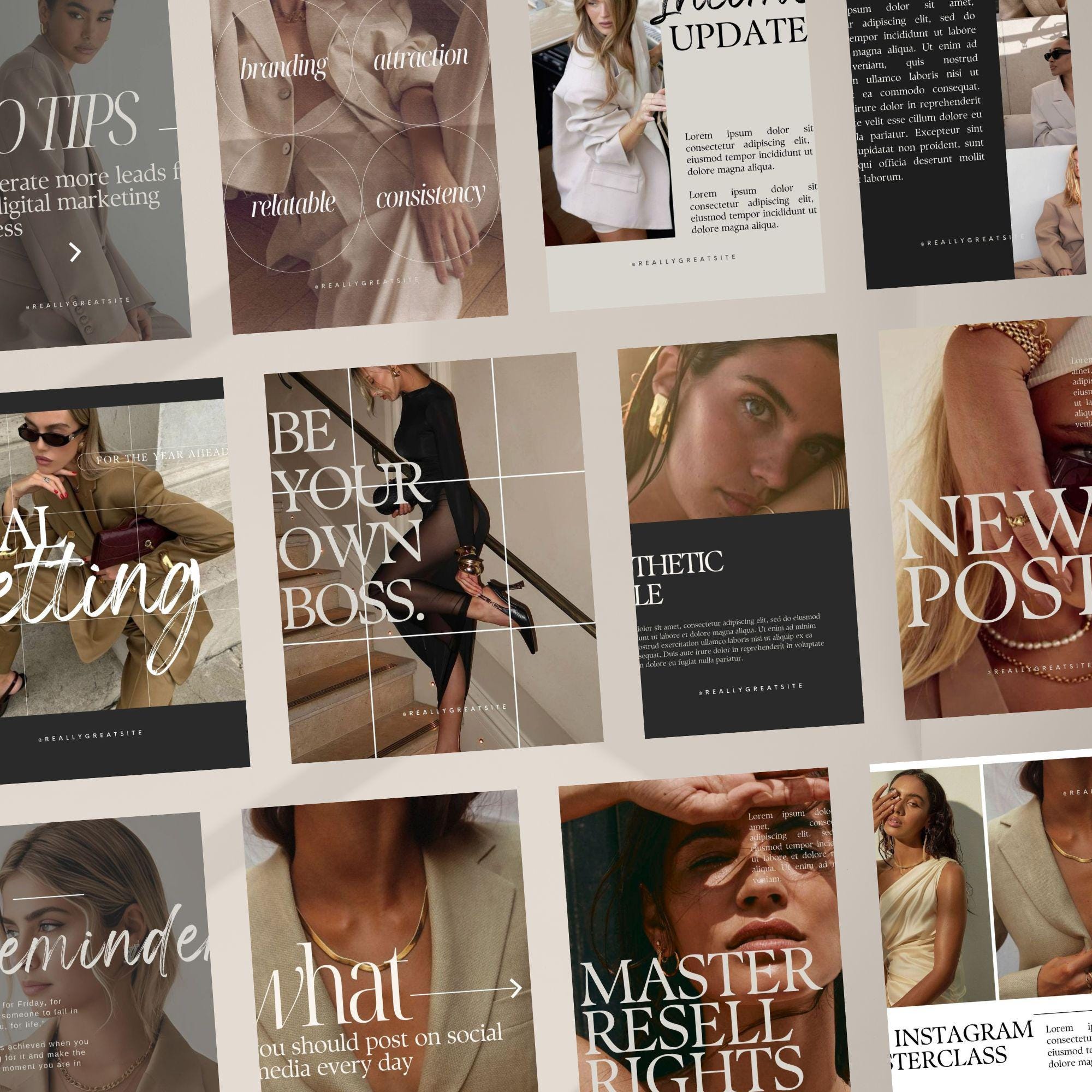 Social Media Templates for Business – Coach Instagram Templates, Small Business Designs & Aesthetic Faceless Marketing for Digital Branding.