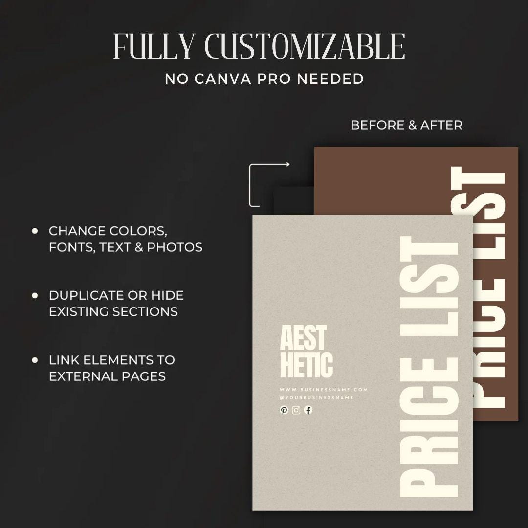 Nail Salon Price List Template – Editable and Printable Hair Salon and Nail Price List Template for Services.