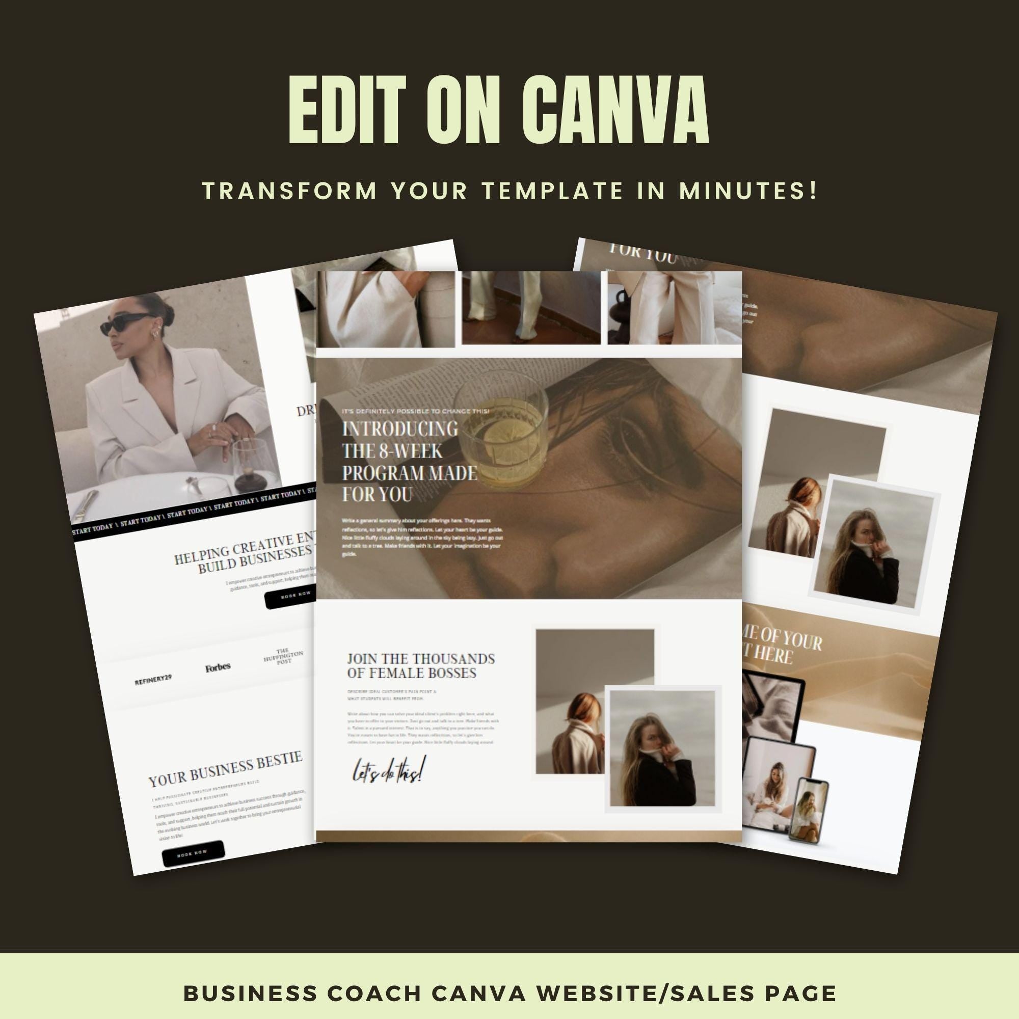 Canva Website Template – Sales Page Design for Virtual Assistants, Coaches, and Social Media Managers.