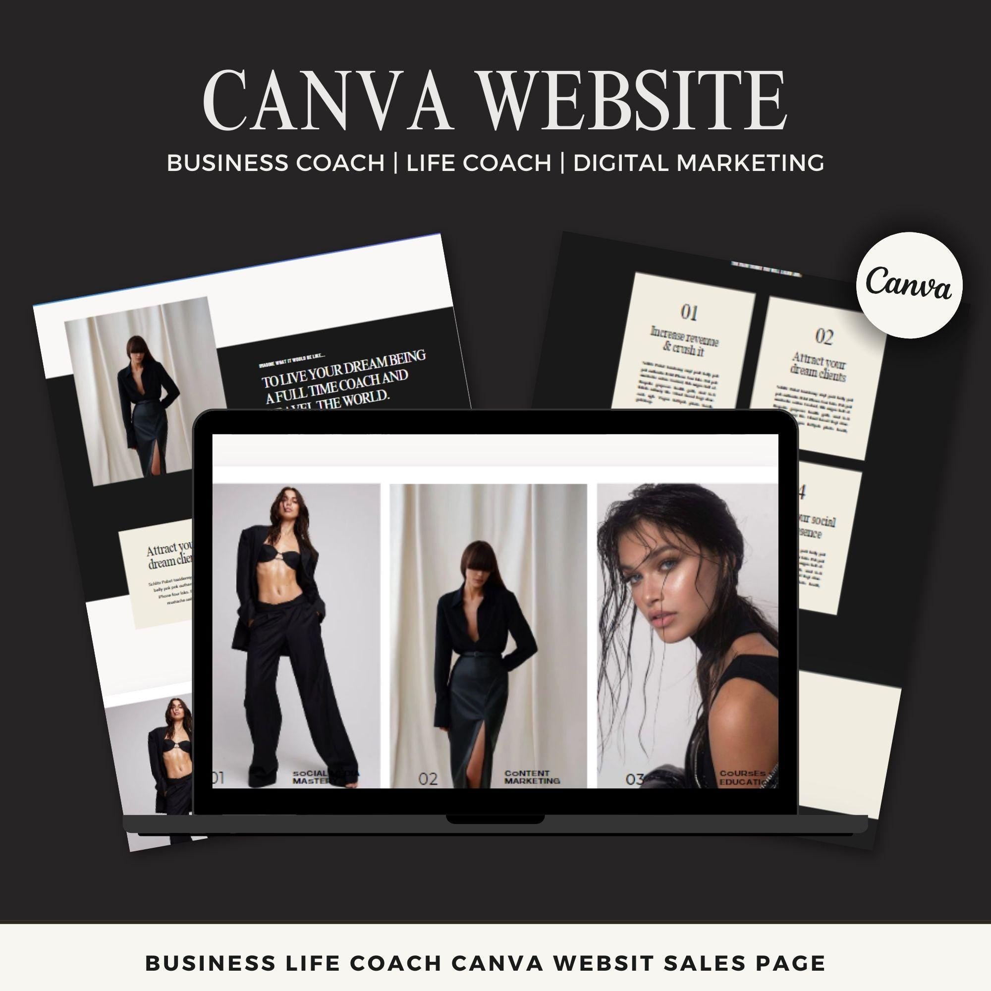 Business Coach Canva Website Template – Landing Page and One-Page Website Template.