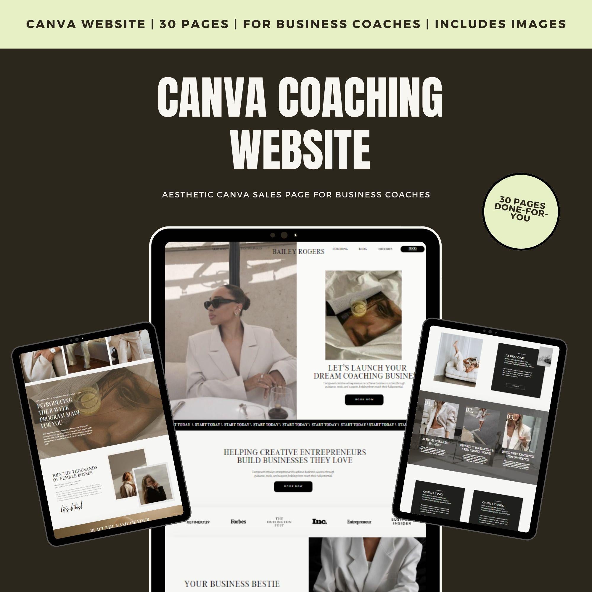 Canva Website Template – Sales Page Design for Virtual Assistants, Coaches, and Social Media Managers.