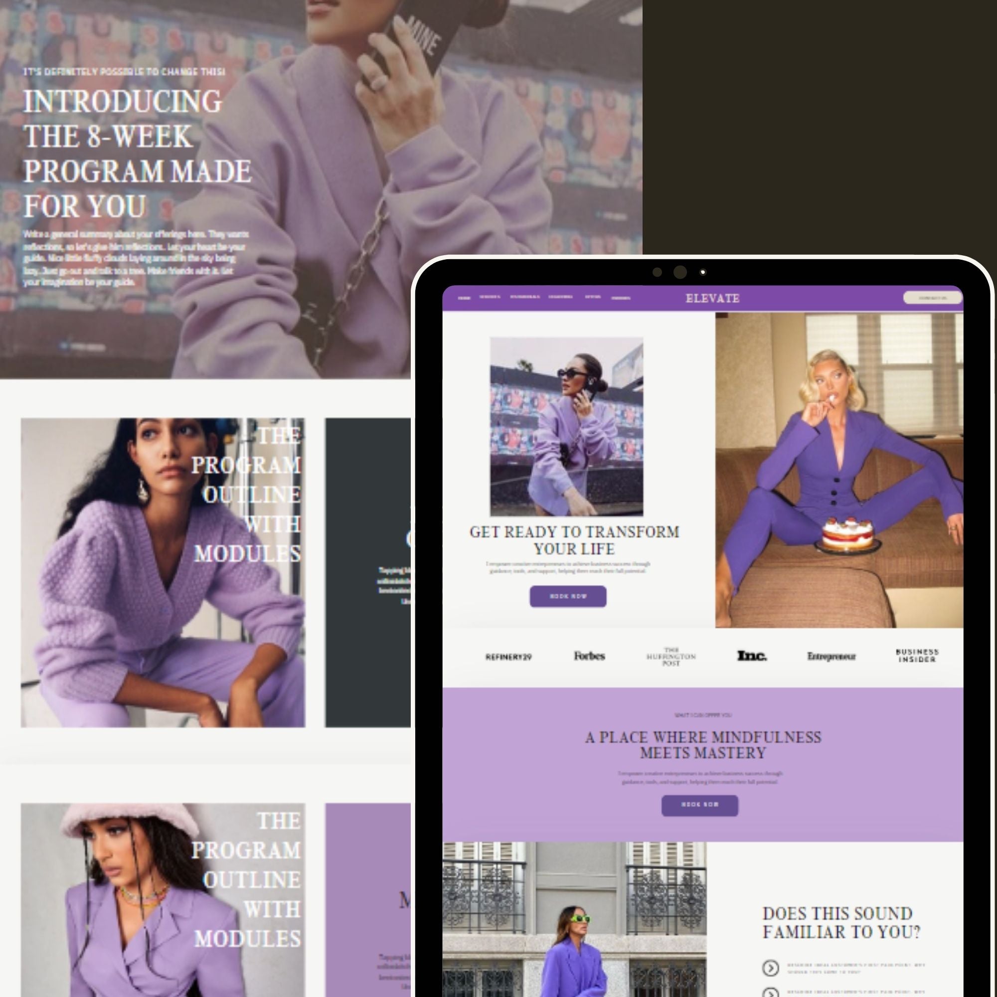 Life Coach Website Template for Canva – Coaching Business Landing Page & One-Page Website Template.