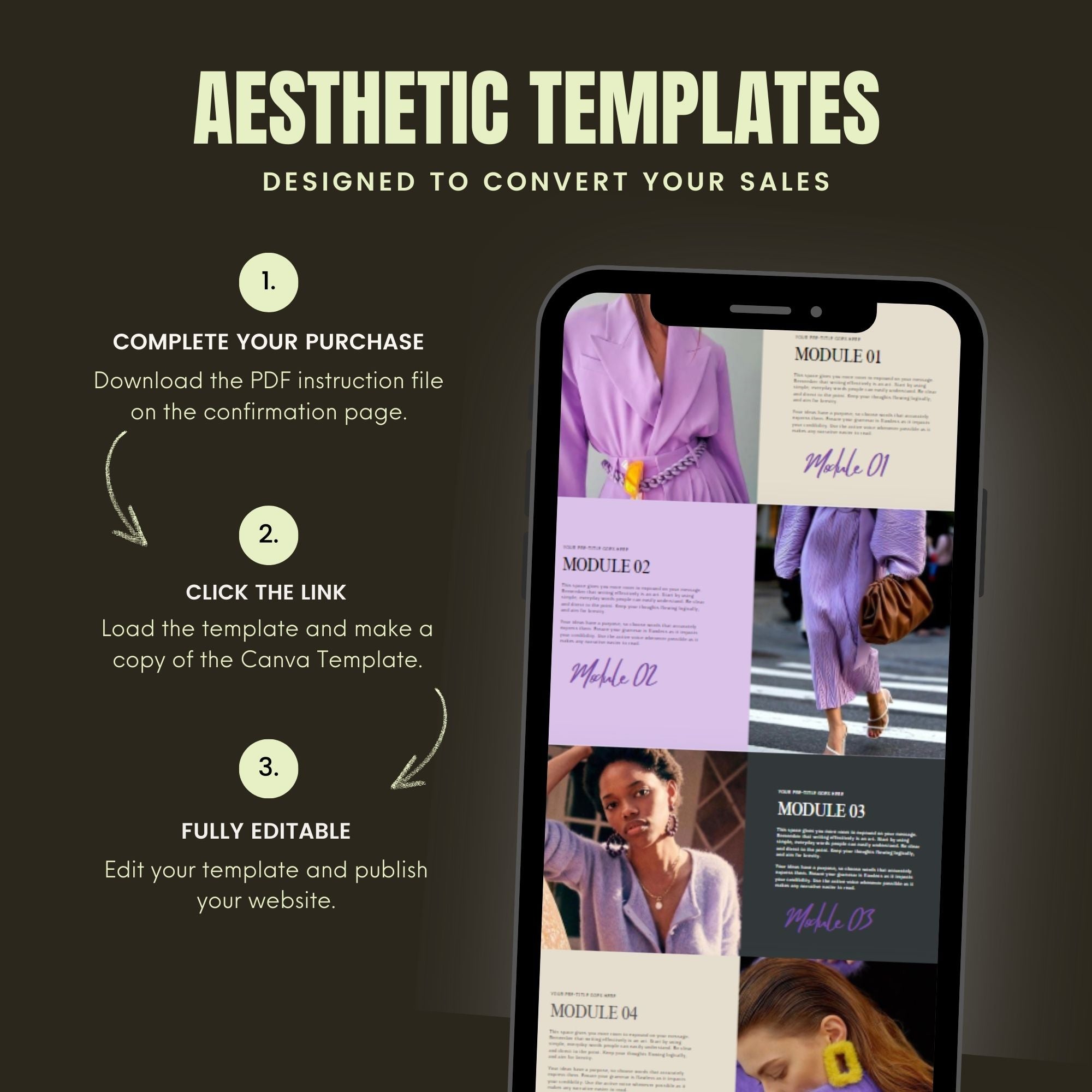 Life Coach Website Template for Canva – Coaching Business Landing Page & One-Page Website Template.