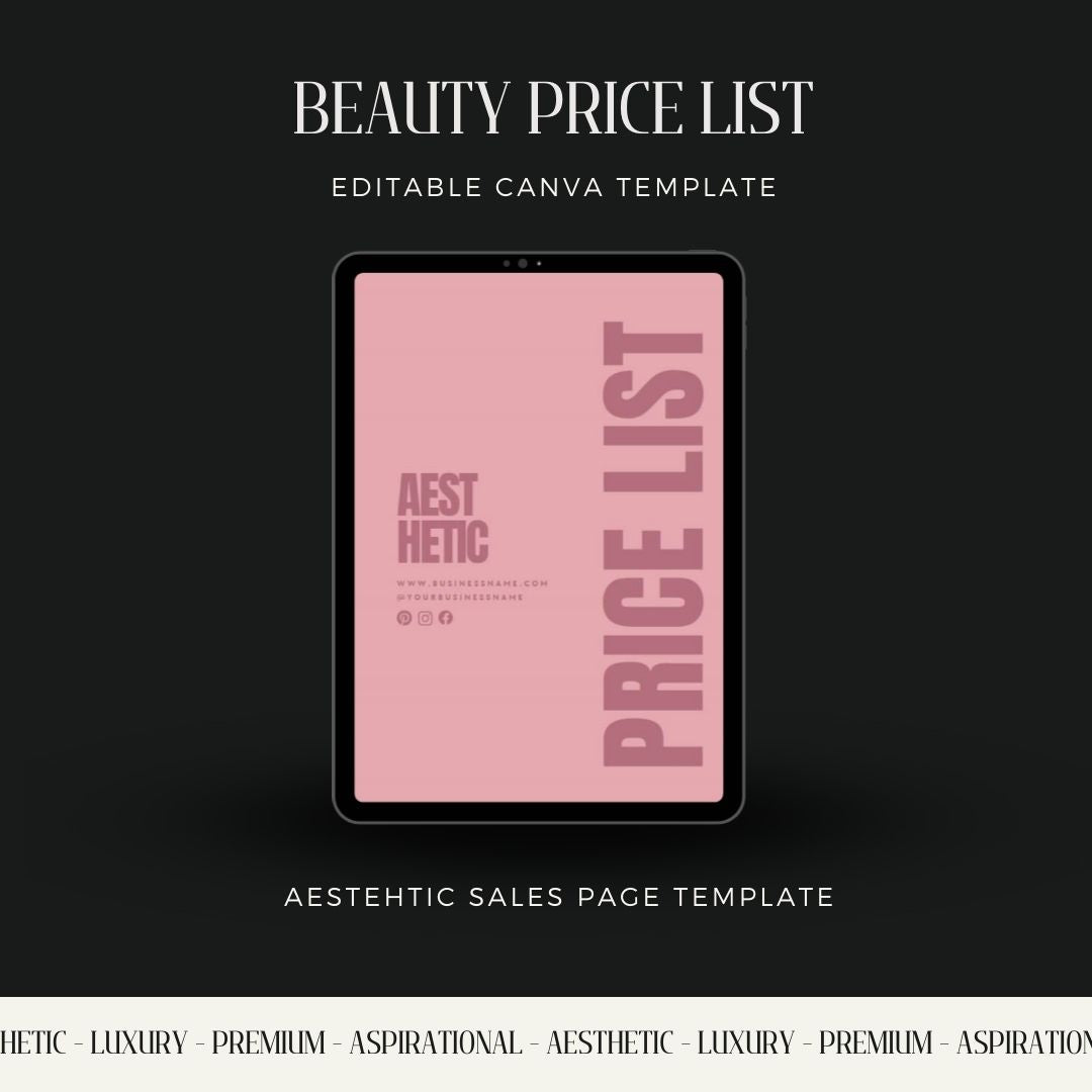 Editable Price List Template for Nail Salons – Salon Price List Template with Printable Blank Designs.