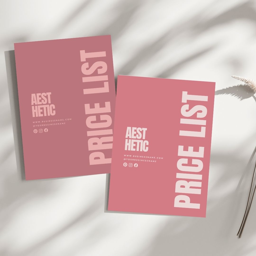 Editable Price List Template for Nail Salons – Salon Price List Template with Printable Blank Designs.