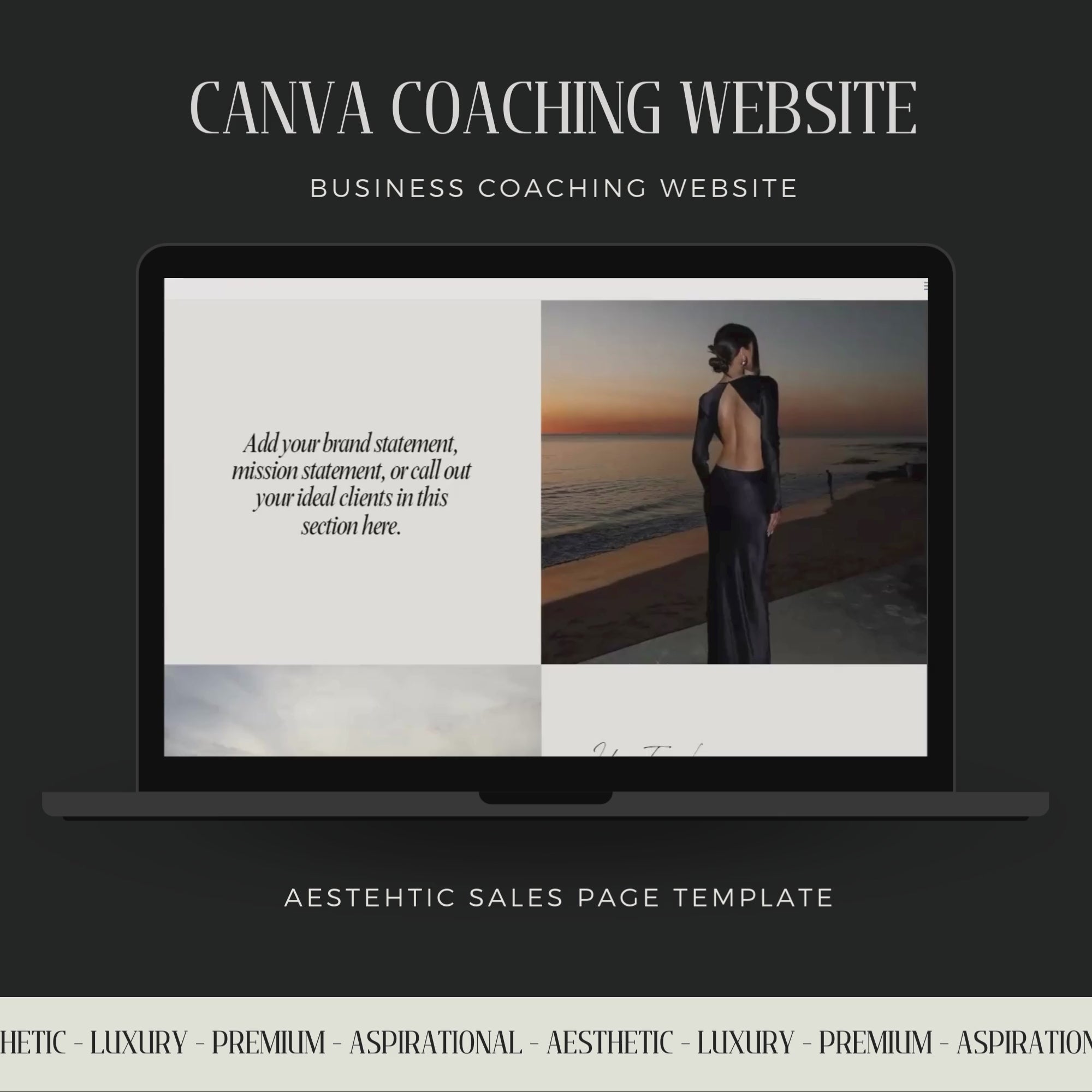 Social Media Manager Website Template - Canva Website Template and One Page Website Aesthetic Design.