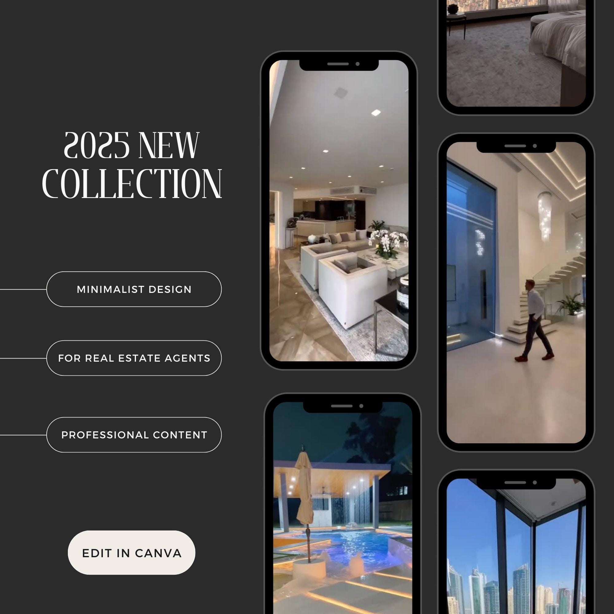 Real Estate Reels Canva Template with MRR & PLR – Luxury Faceless Reels Bundle.