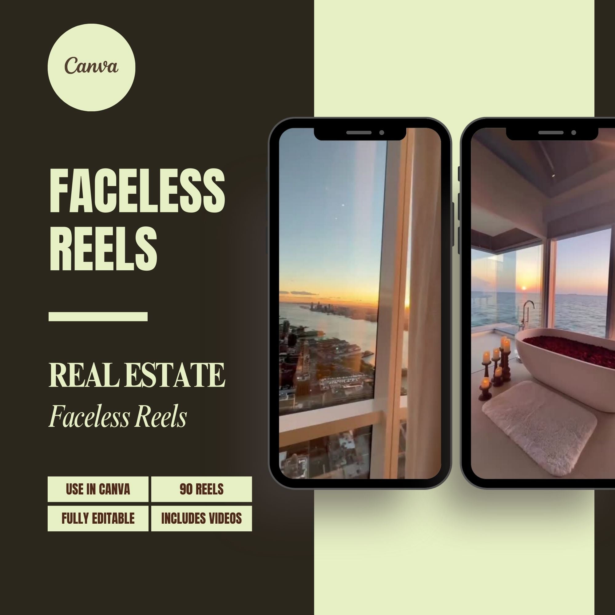 Real Estate Reels Template Bundle – Instagram Marketing Canva Templates for Realtors.