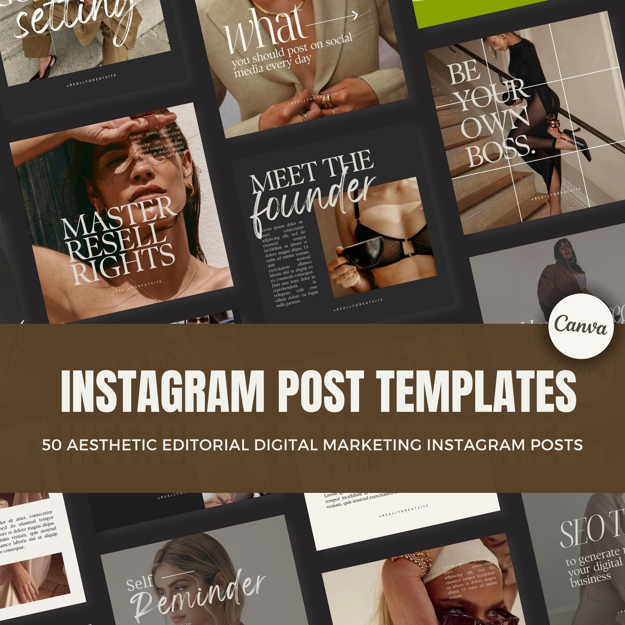 Social Media Templates for Canva – Aesthetic Instagram Templates & Digital Marketing and UBC Course.