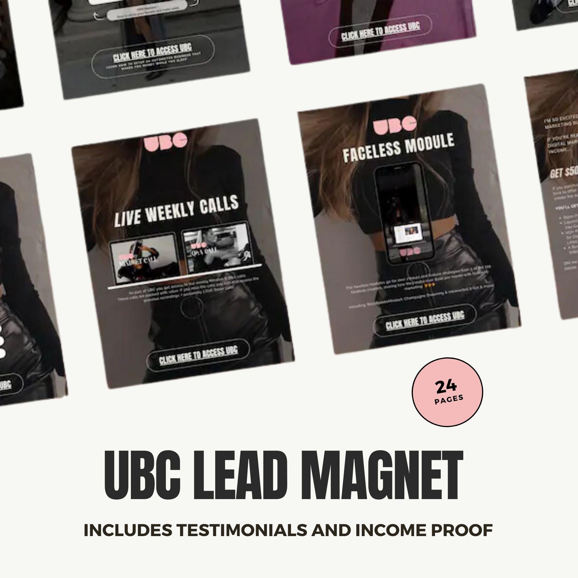 UBC Lead Magnet: Digital Marketing Guide with MRR & PLR – Aesthetic Pink Edition | Ultimate Branding Course Sneak Peek | 24-Page Done-For-You eBook.